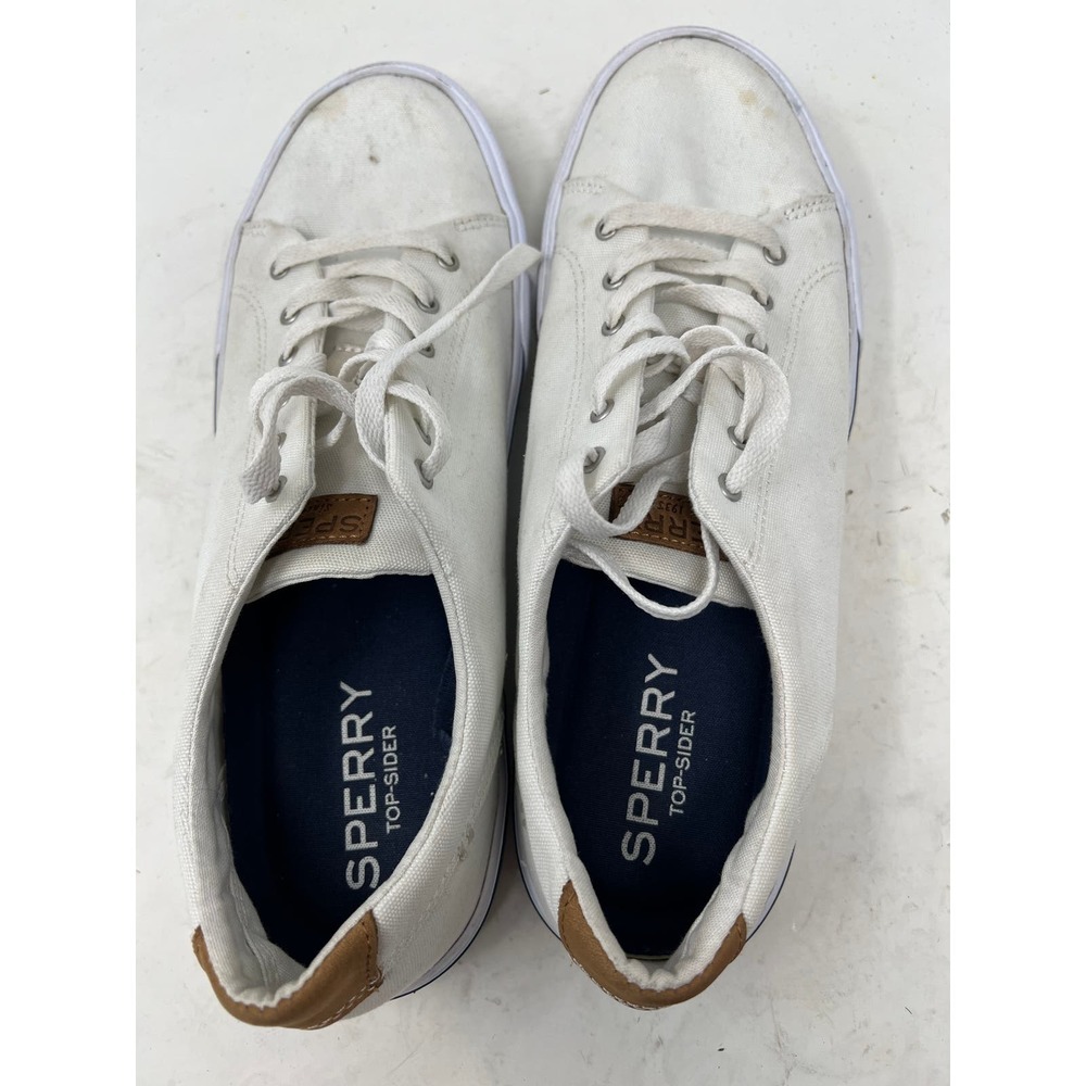 Sperry Striper II Llt White Canvas Mens 10.5 - Picture 7 of 8